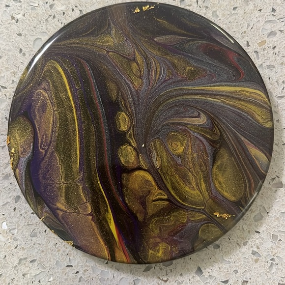 NWOT set of four ceramic handcrafted acrylic pour coasters - Picture 3 of 5